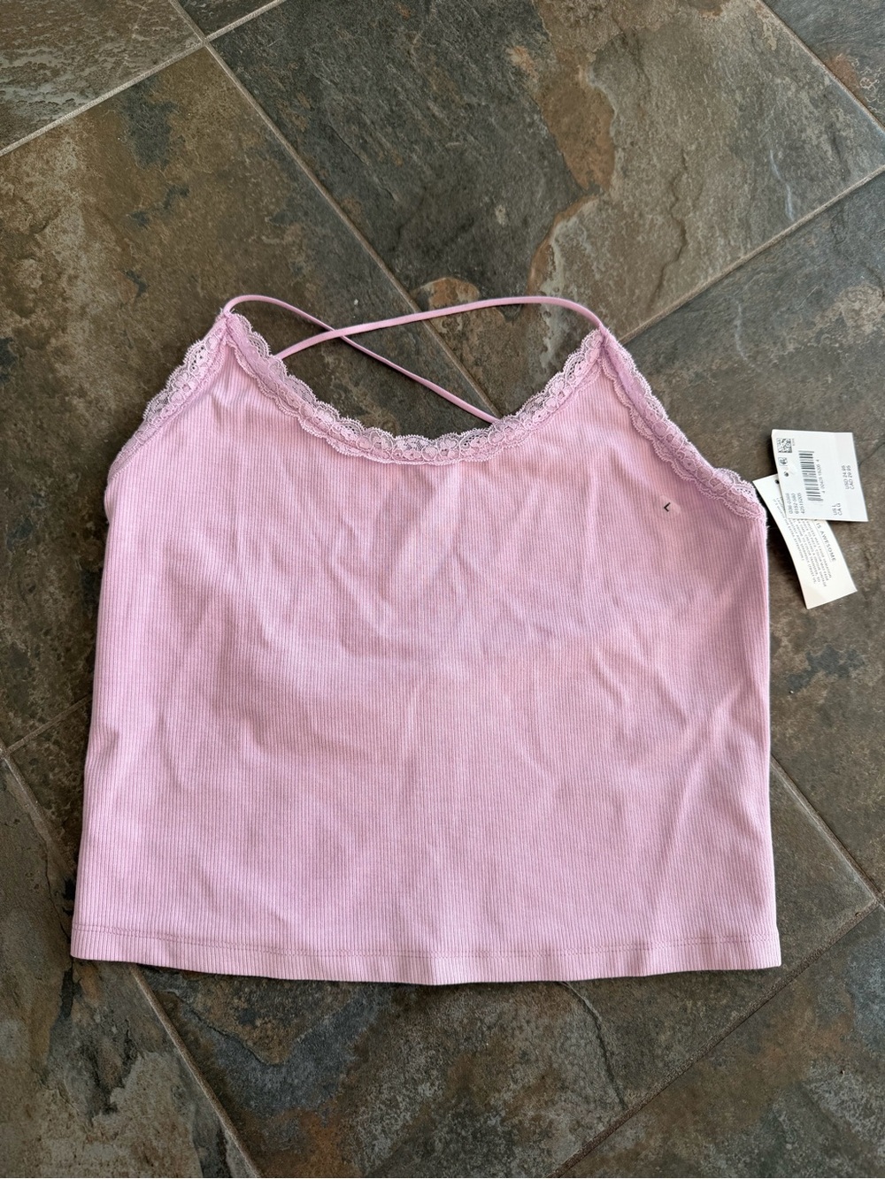 Women’s Lace-Trim Ribbed Cami Tank Top - American Eagle